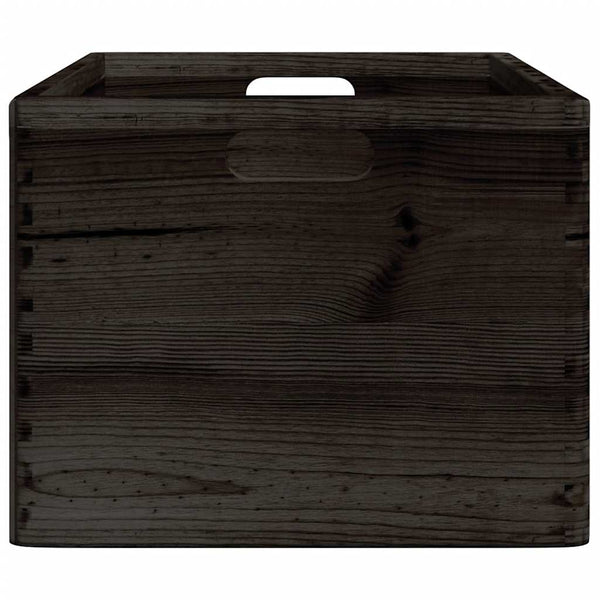 Schwarze Holzkiste mit Griffen 40x30x23cm