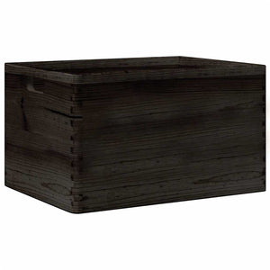 Schwarze Holzkiste mit Griffen 40x30x23cm