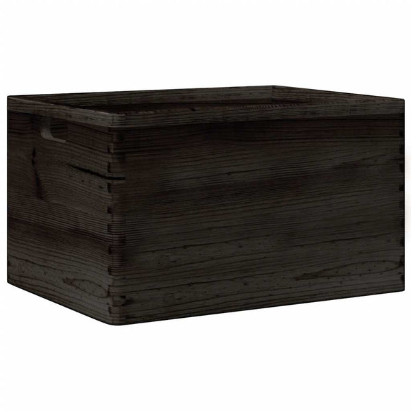Schwarze Holzkiste mit Griffen 40x30x23cm