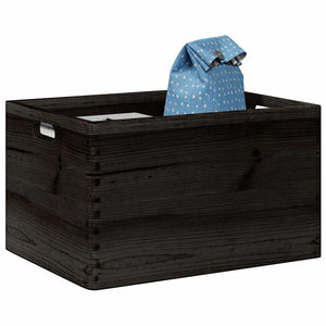 Schwarze Holzkiste mit Griffen 40x30x23cm