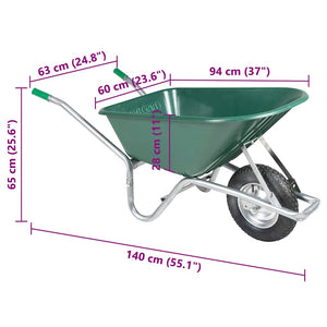 Grüne Schubkarre 90 L, 150 kg