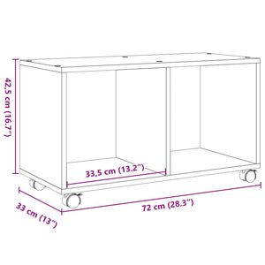 Rollschrank Altholz-Optik, 72 cm