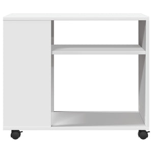Beistelltisch Weiß mit Rollen 70x35x60 cm