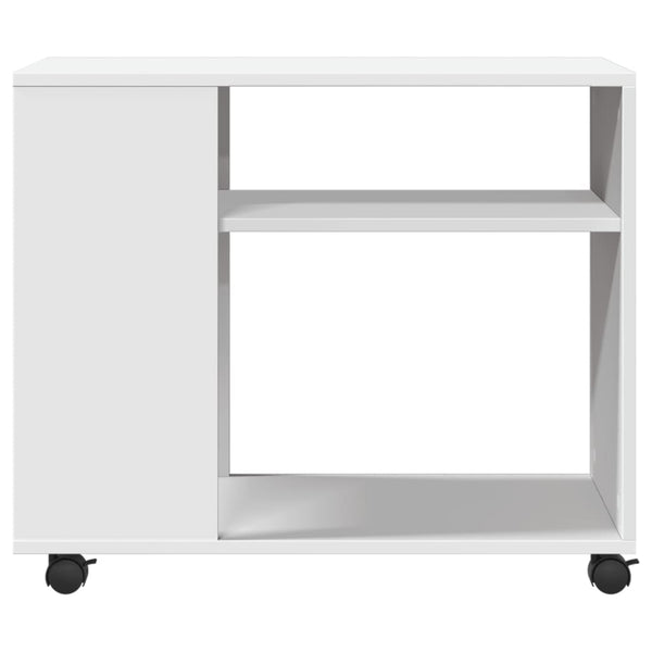 Beistelltisch Weiß mit Rollen 70x35x60 cm