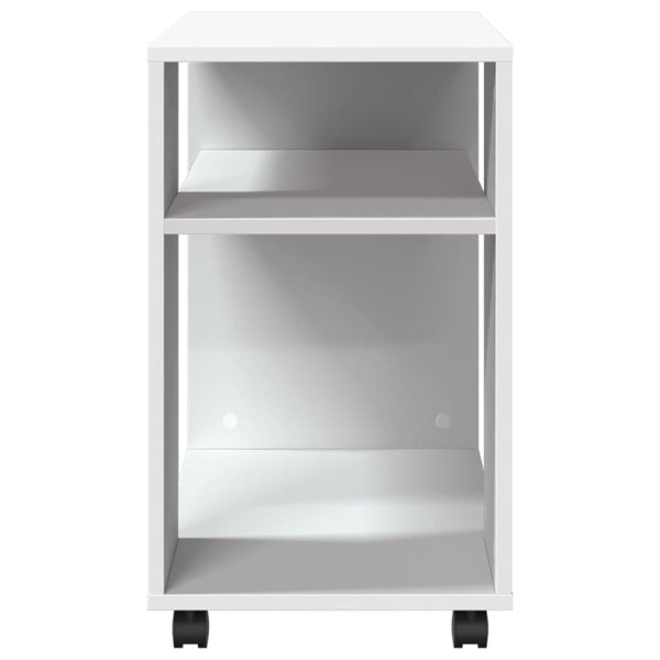 Beistelltisch Weiß mit Rollen 70x35x60 cm