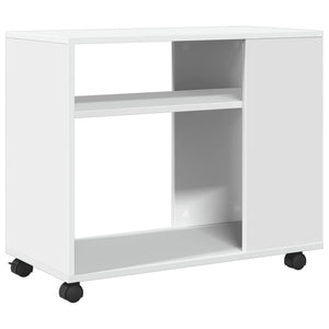 Beistelltisch Weiß mit Rollen 70x35x60 cm