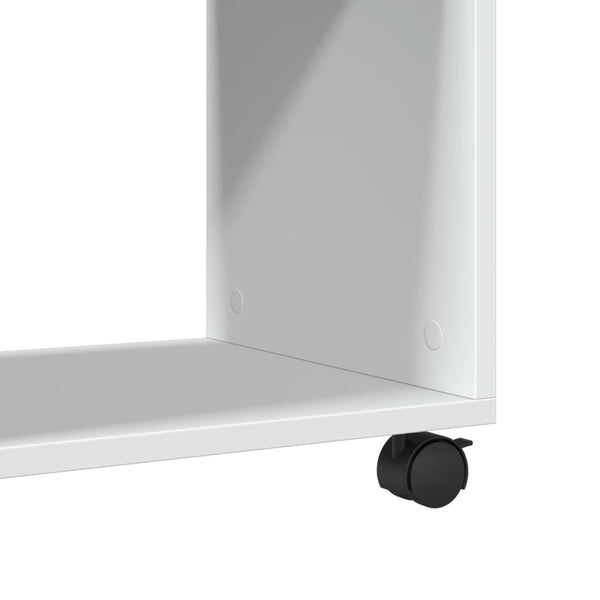 Beistelltisch Weiß mit Rollen 70x35x60 cm