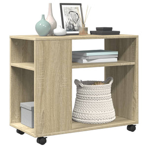 Beistelltisch Sonoma Eiche mit Rollen 70x35x60 cm