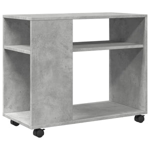 vidaXL Table d'appoint à roulettes Gris béton 70x35x60 cm Bois d'ingénierie