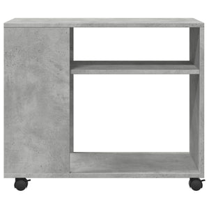 vidaXL Table d'appoint à roulettes Gris béton 70x35x60 cm Bois d'ingénierie