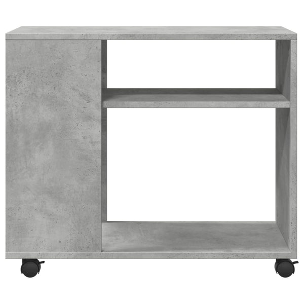 vidaXL Table d'appoint à roulettes Gris béton 70x35x60 cm Bois d'ingénierie