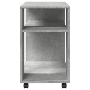 vidaXL Table d'appoint à roulettes Gris béton 70x35x60 cm Bois d'ingénierie