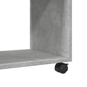vidaXL Table d'appoint à roulettes Gris béton 70x35x60 cm Bois d'ingénierie