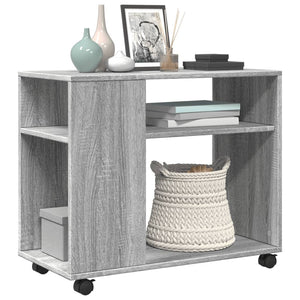 Beistelltisch mit Rollen Grau Sonoma 70x35x60