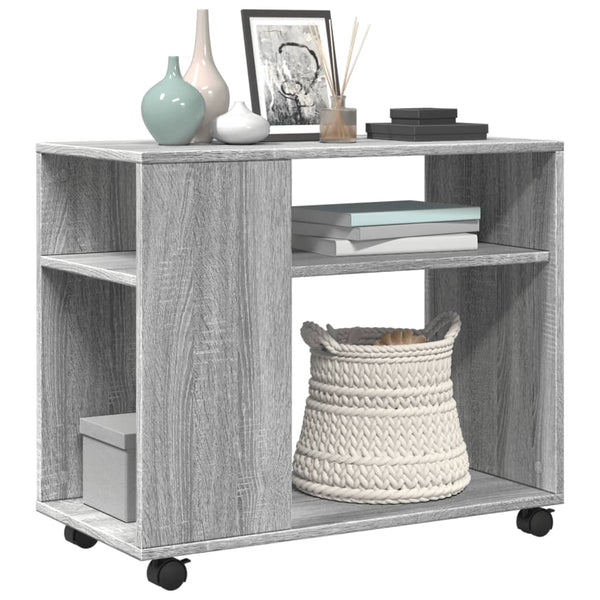 Beistelltisch mit Rollen Grau Sonoma 70x35x60