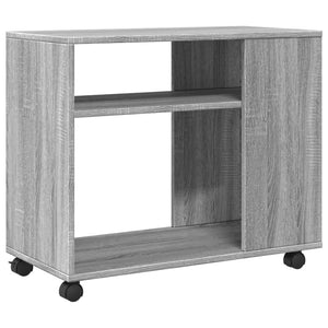 Beistelltisch mit Rollen Grau Sonoma 70x35x60