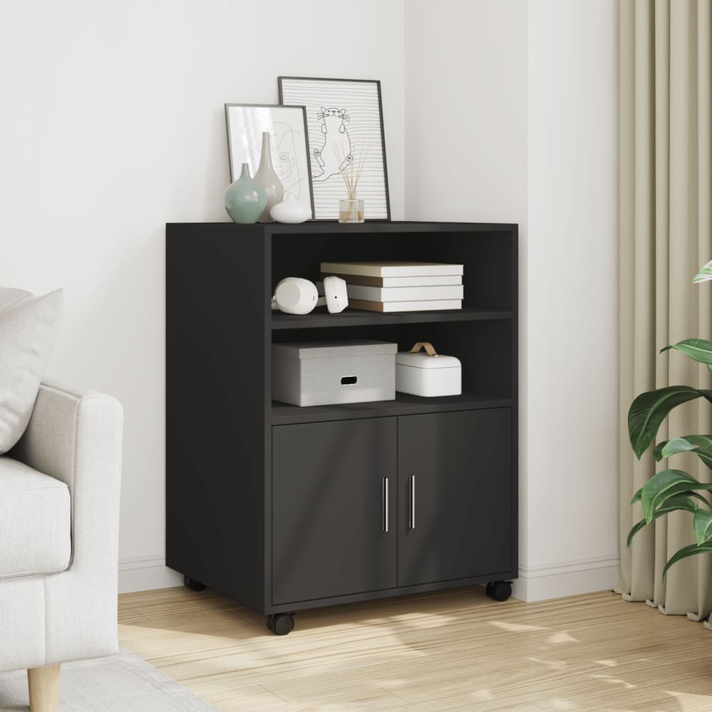 Rollschrank Schwarz 60x48x81 cm