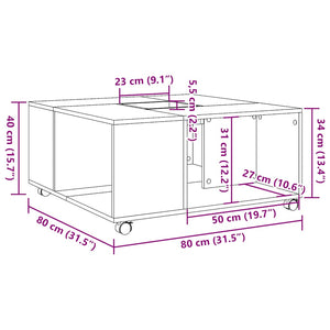 Schwarzer Couchtisch 80x80 cm