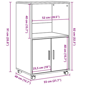 Rollschrank Weiß 55x40x91 cm