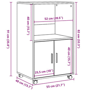Rollschrank Sonoma Eiche 55x40x91 cm