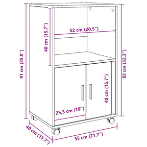 Rollschrank Artisan Eiche 55x40x91 cm