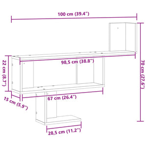 Wandregal Artisan Eiche 100x15x70 cm