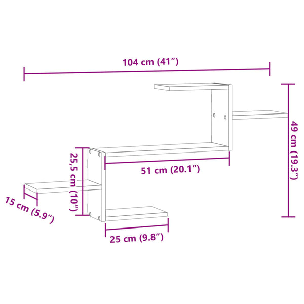Weißes Wandregal 104 cm