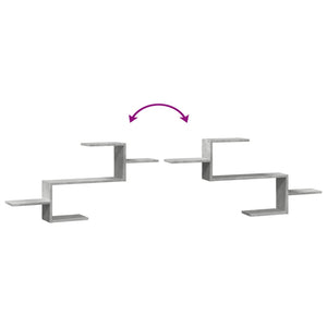 Betongraues Wandregal 104 cm