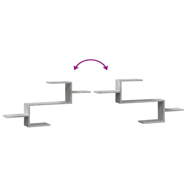 Betongraues Wandregal 104 cm