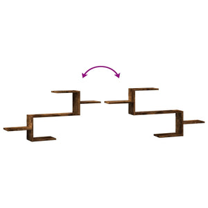 Wandregal Räuchereiche 104 cm