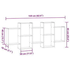 Wandregal Betongrau 159 cm