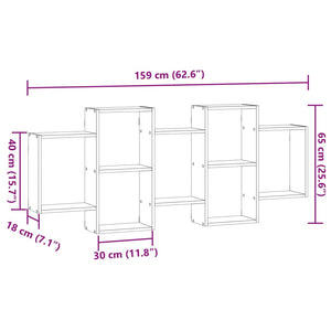 Wandregal Altholz-Optik 159 cm