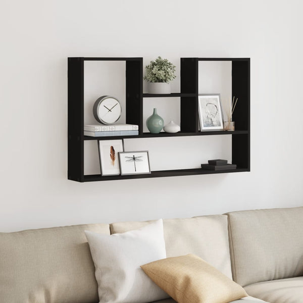 Schwarzes Wandregal 99x15x60 cm
