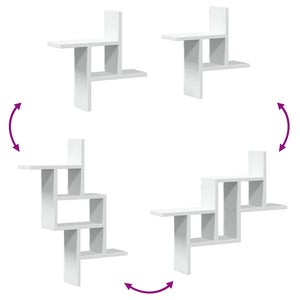 Weiße Wandregale, 2er Set