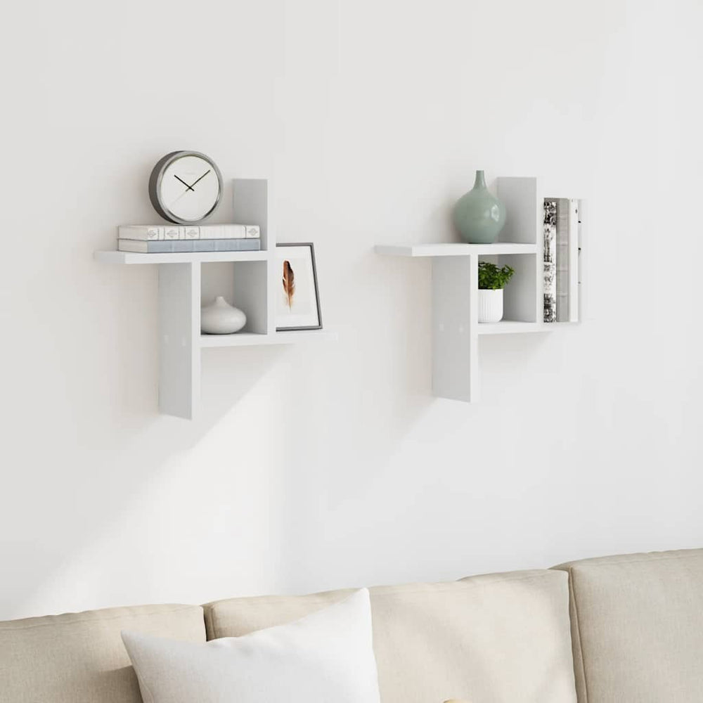 Weiße Wandregale, 2er Set