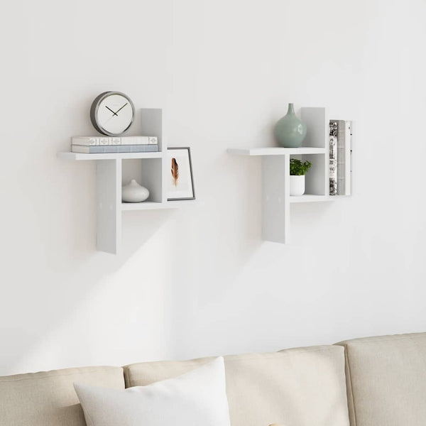Weiße Wandregale, 2er Set