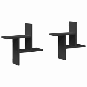 Schwarze Wandregale, 2er Set