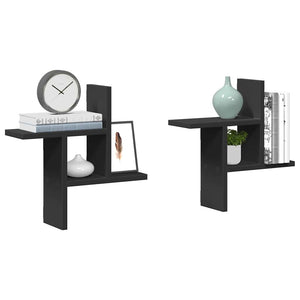 Schwarze Wandregale, 2er Set