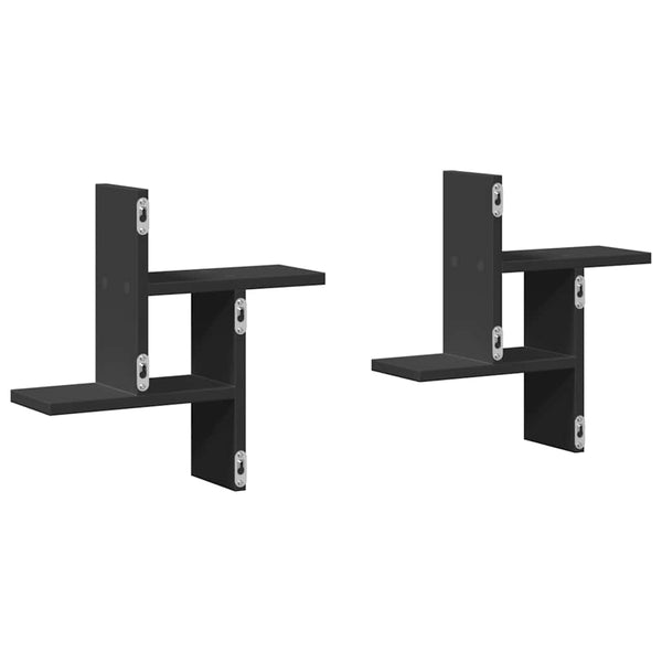 Schwarze Wandregale, 2er Set