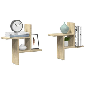 Wandregale 2er Set Sonoma Eiche 38x12x38cm