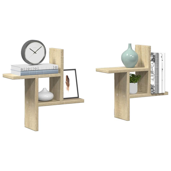 Wandregale 2er Set Sonoma Eiche 38x12x38cm