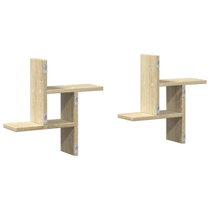 Wandregale 2er Set Sonoma Eiche 38x12x38cm