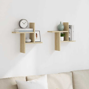 Wandregale 2er Set Sonoma Eiche 38x12x38cm