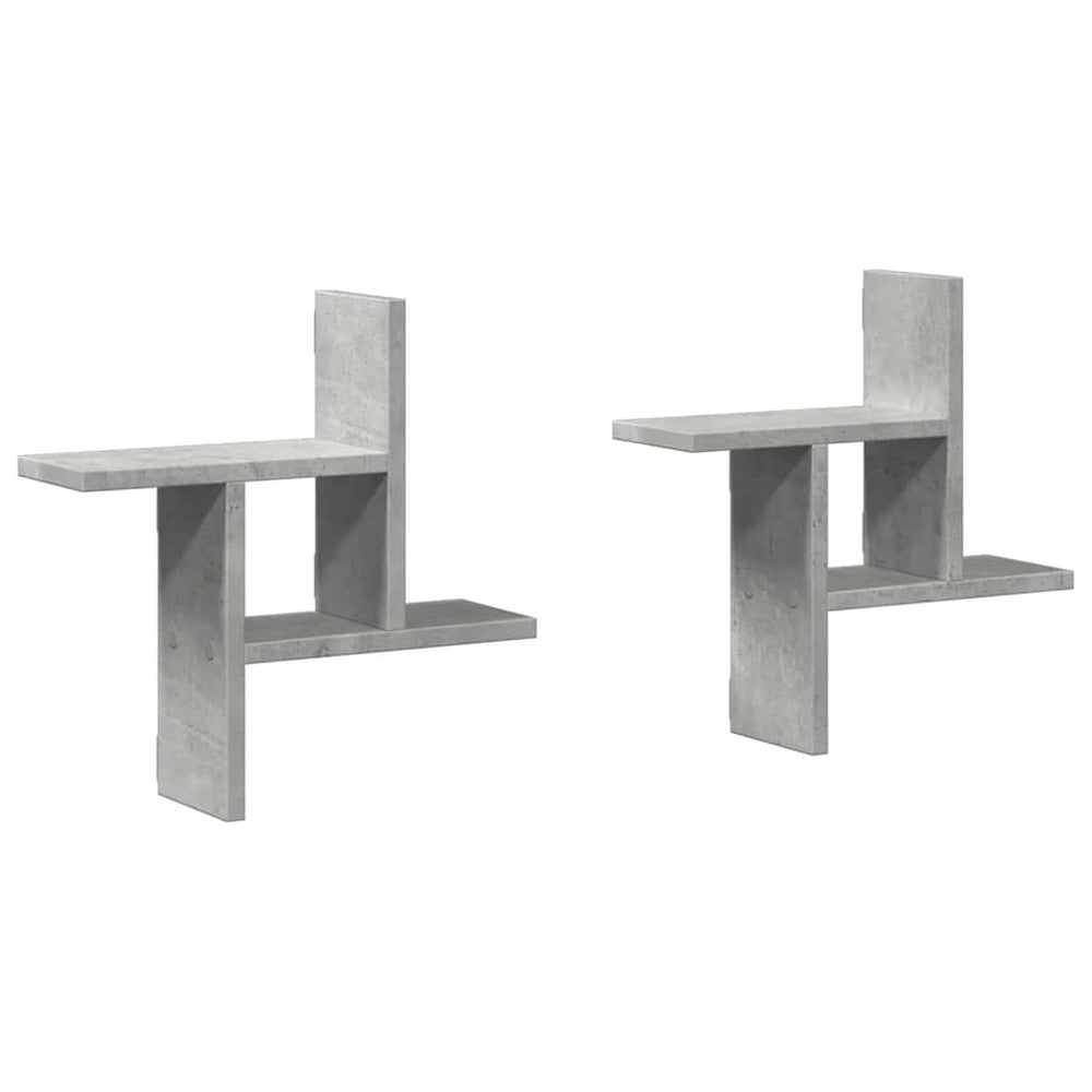 Wandregale 2er Set Betongrau 38x38 cm