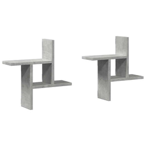 Wandregale 2er Set Betongrau 38x38 cm
