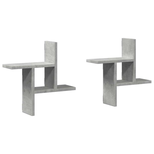 Wandregale 2er Set Betongrau 38x38 cm