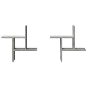 Wandregale 2er Set Betongrau 38x38 cm