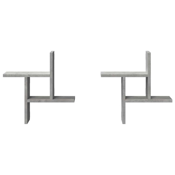 Wandregale 2er Set Betongrau 38x38 cm