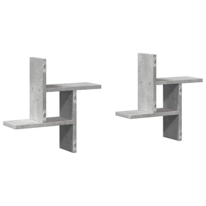 Wandregale 2er Set Betongrau 38x38 cm