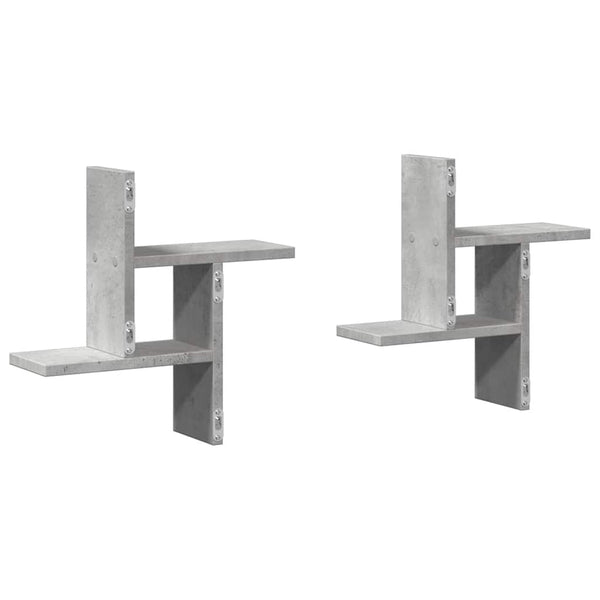 Wandregale 2er Set Betongrau 38x38 cm